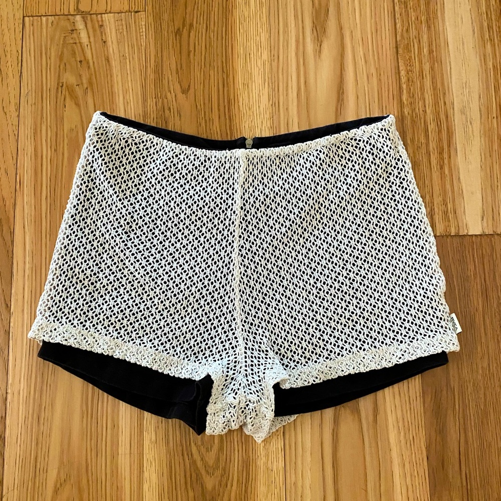 RVCA High Waist Crochet Shorts